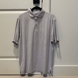 Rhoback Men's Gray/White Striped Polo Shirt